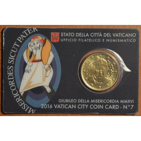 Euromince mince 50 cent Vatikán 2016 oficiálna karta No. 7 (BU)