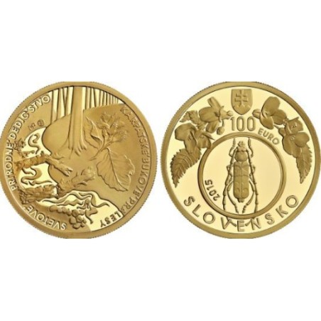 Euromince mince 100 Euro Slovensko 2015 Karpatské bukové pralesy (P...