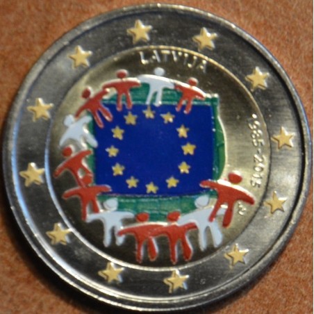 eurocoin eurocoins 2 Euro Latvia 2015 - 30 years of European flag (...