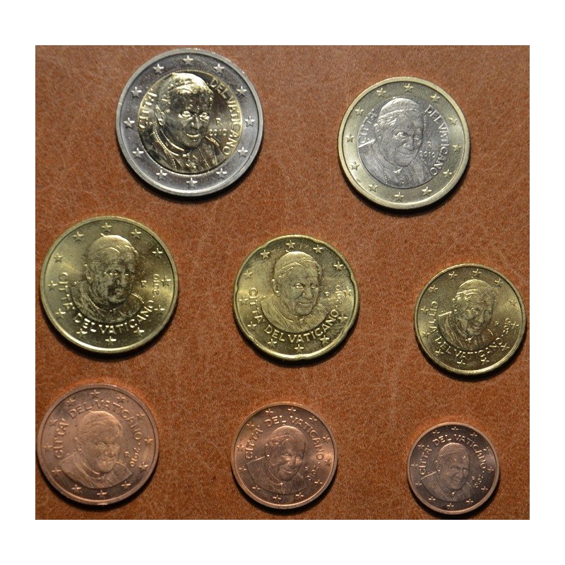 Euromince mince Vatikan 2010 sada 8 euromincí (UNC bez foldra)
