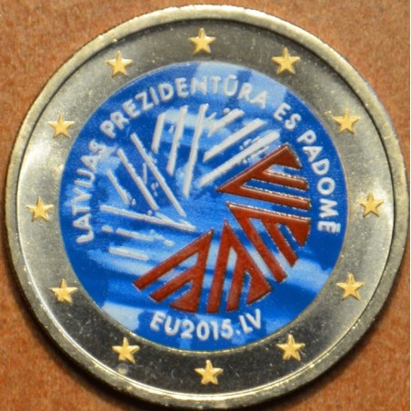 euroerme érme 2 Euro Lettország - Lettország EU elnöksége III. (szí...