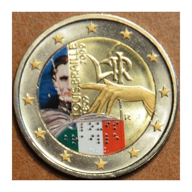 euroerme érme 2 Euro Olaszország 2009 - Louis Braille születésének ...