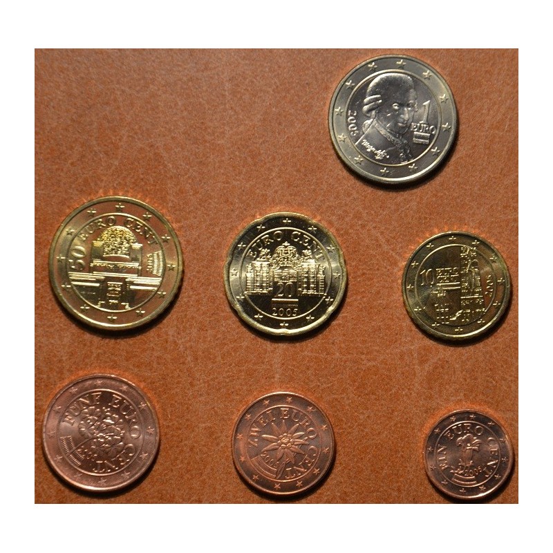 Euromince mince Sada 7 rakúskych mincí 2005 (UNC)