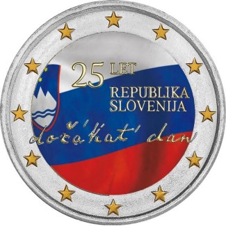 2 Euro Slovenia 2016 - The 25th anniversary of independence of Slovenia  (colored UNC)
