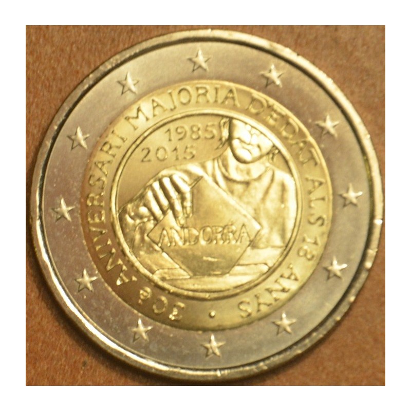 Euromince mince 2 Euro Andorra 2015 - 30. výročie stanovenia veku p...