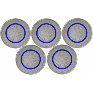 Euromince mince 5x5 Euro Nemecko 2016 \\"ADFGJ\\" Planéta Zem (UNC)