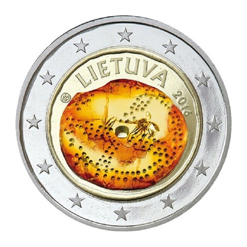euroerme érme 2 Euro Litvánia 2016 - A balti kultúra IV. (színezett...