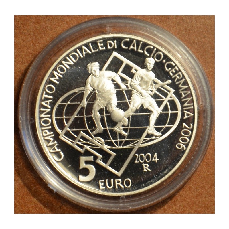 euroerme érme 5 Euro San Marino 2004 - Futball VB (Proof)
