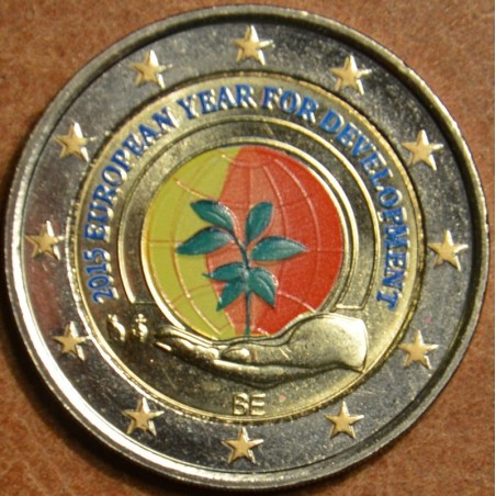 Euromince mince 2 Euro Belgicko 2015 - Európsky rok rozvoja (farebn...
