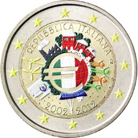 eurocoin eurocoins 2 Euro Italy 2012 - Ten years of Euro II. (color...