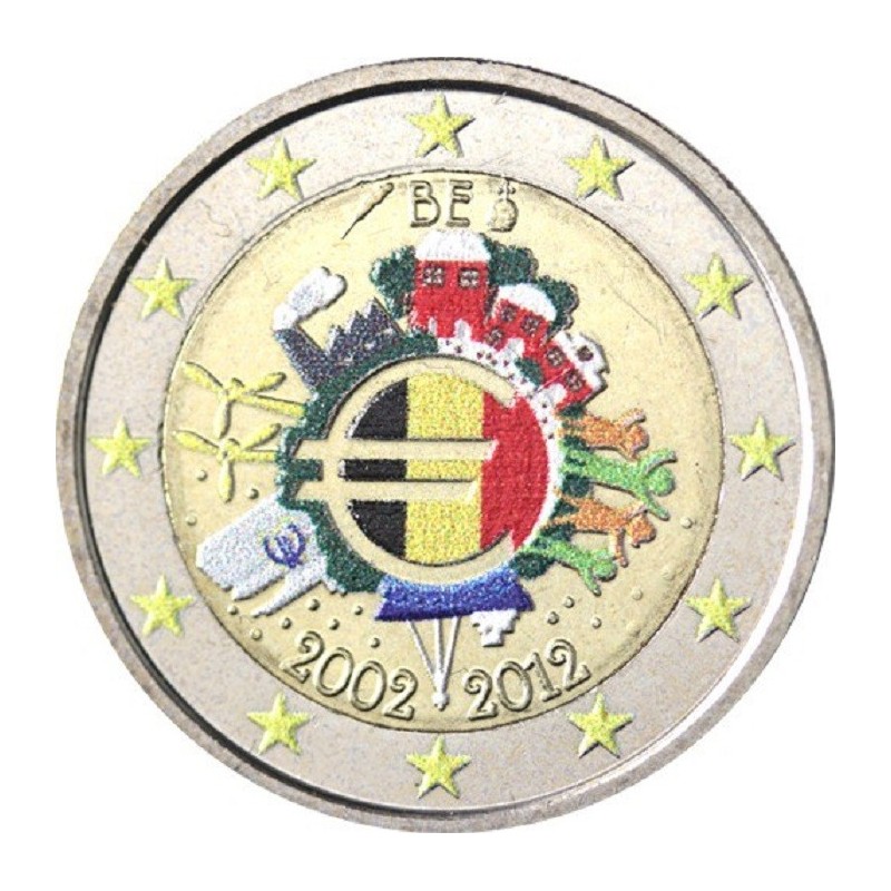 eurocoin eurocoins 2 Euro Belgium 2012 - Ten years of Euro II. (col...