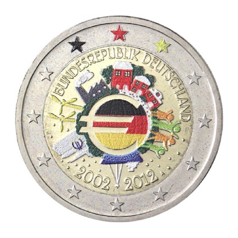 Euromince mince 2 Euro Nemecko \\"G\\" 2012 - 10. výročia vzniku Eu...