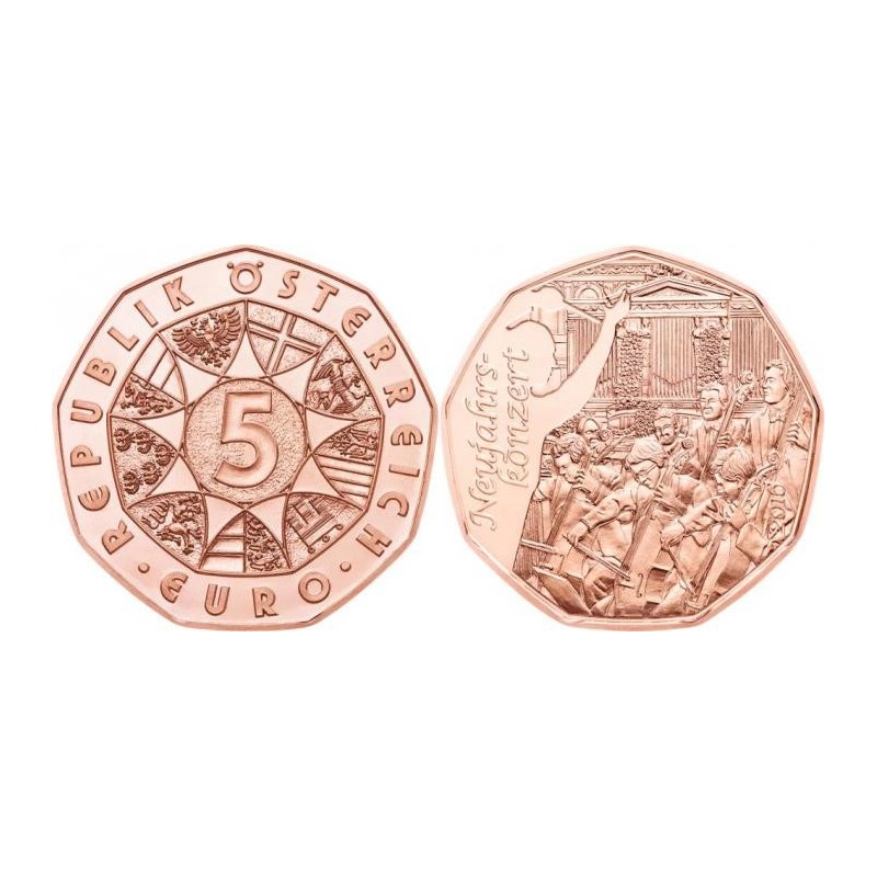 euroerme érme 5 Euro Ausztria 2016 Neujahrskonzert (UNC)