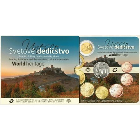 eurocoin eurocoins Set of 8 Slovak coins 2016 Levoča, castle of Spiš
