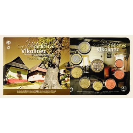 Euromince mince Súbor 8 Slovenských mincí 2015 Vlkolinec (BU)