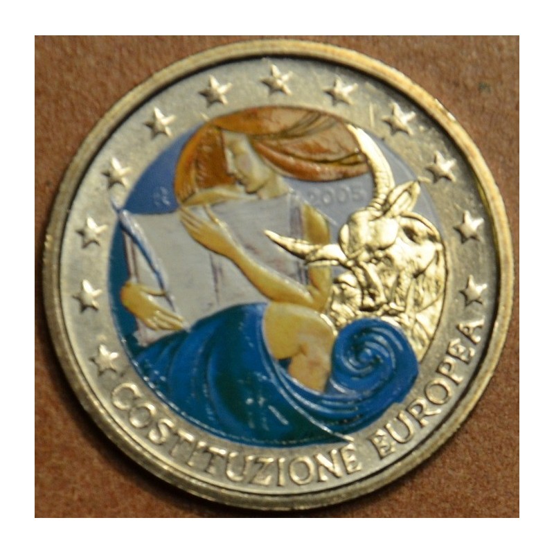 Euromince mince 2 Euro Taliansko 2005 - 1. výročie podpísania Európ...