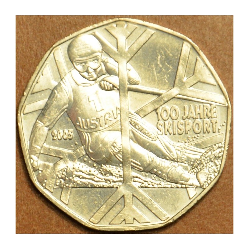 euroerme érme 5 Euro Ausztria 2005 - A sízés 100 éve (UNC)