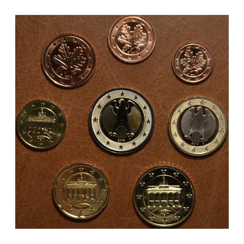 Euromince mince Nemecko 2014 \\"G\\" sada 8 euromincí (UNC)