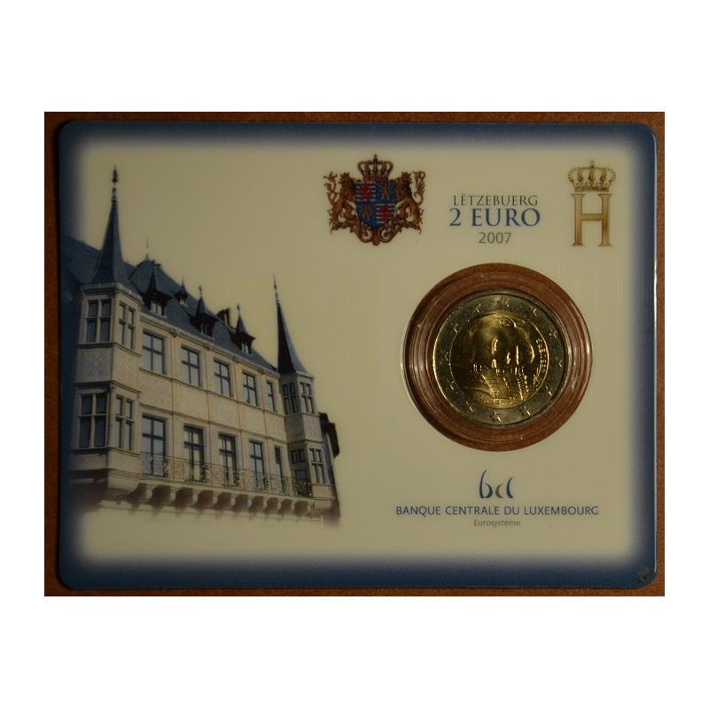euroerme érme 2 Euro Luxemburg 2007 - A nagyhercegi palota (BU kártya)
