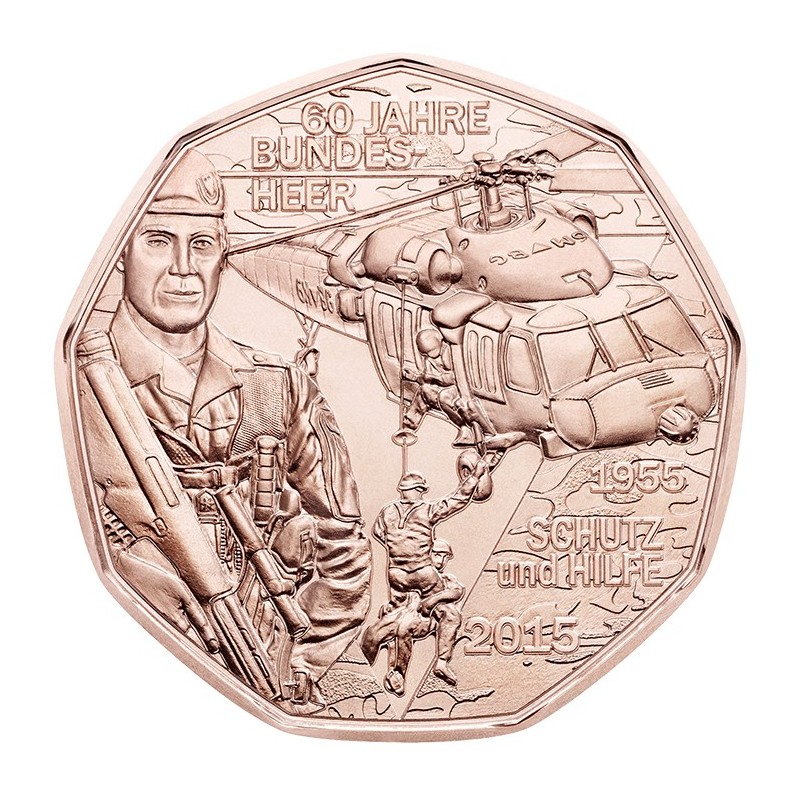 Euromince mince 5 Euro Rakúsko 2015 Ozbrojené sily (UNC)