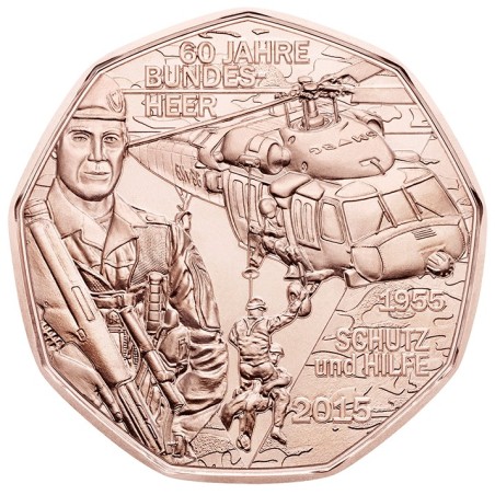eurocoin eurocoins 5 Euro Austria 2015 Austrian armed forces (UNC)