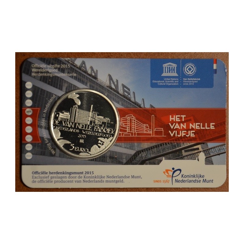 eurocoin eurocoins 5 Euro Netherlands 2015 Nellefabriek (UNC card)