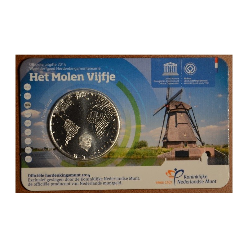 Euromince mince 5 Euro Holandsko 2014 Mlyn (UNC karta)