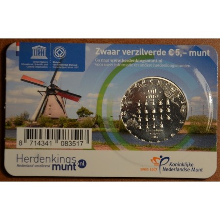 euroerme érme 5 Euro Hollandia 2014 Malom (UNC kártya)