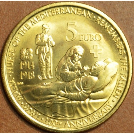 euroerme érme 5 Euro Malta 2014 - Az első világháború (UNC)