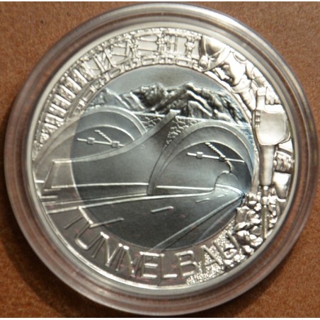 euroerme érme 25 Euro Ausztria 2013 - ezüst nióbium érme Tunnelbau ...