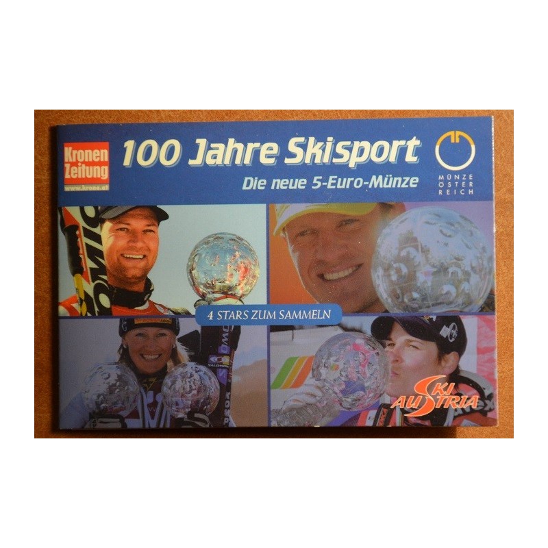 eurocoin eurocoins 5 Euro Austria 2005 - 100 Years of Skiing (BU)