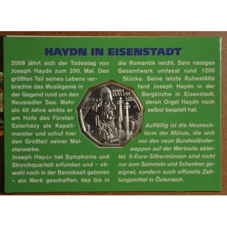euroerme érme 5 Euro Ausztria 2009 Joseph Haydn (UNC)