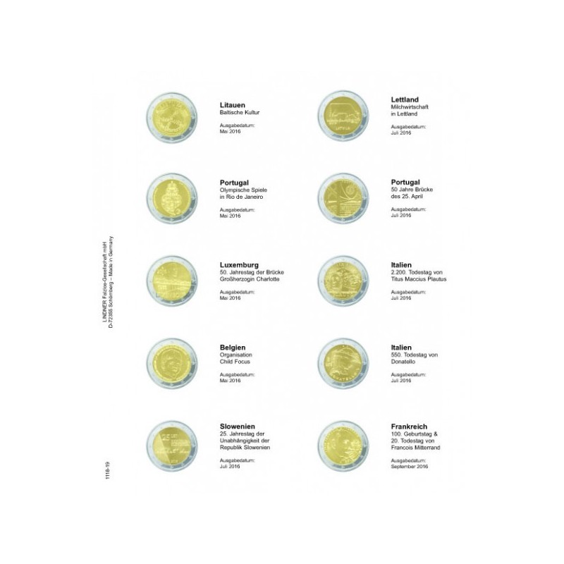 eurocoin eurocoins Lindner page for common 2 Euro coins - page 19. ...