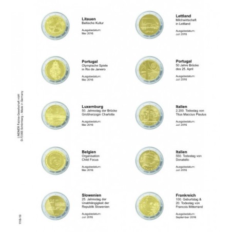 Euromince mince Strana 19. do Lindner albumu na 2 Euro mince (Litva...