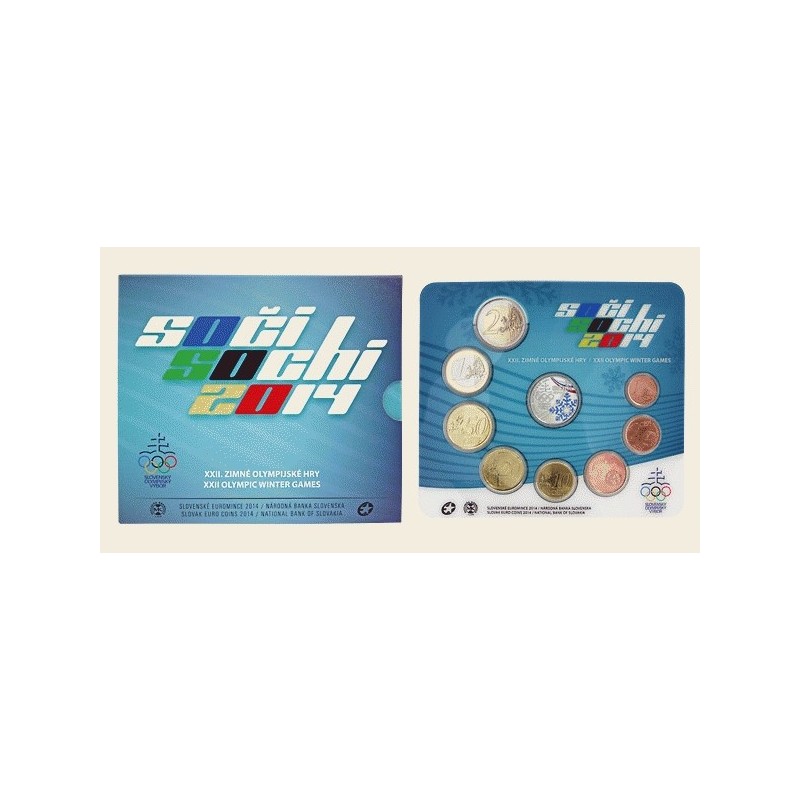 eurocoin eurocoins Set of Slovak coins 2014 \\"Sochi\\"
