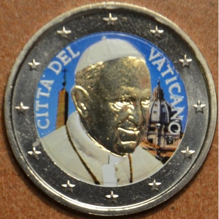 euroerme érme 2 Euro Vatikán 2015 - Ferenc pápa (színezett UNC)