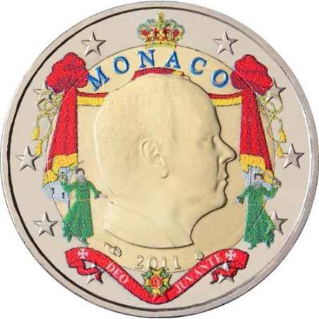 Euromince mince 2 Euro Monaco 2011 Albert (farebná UNC)