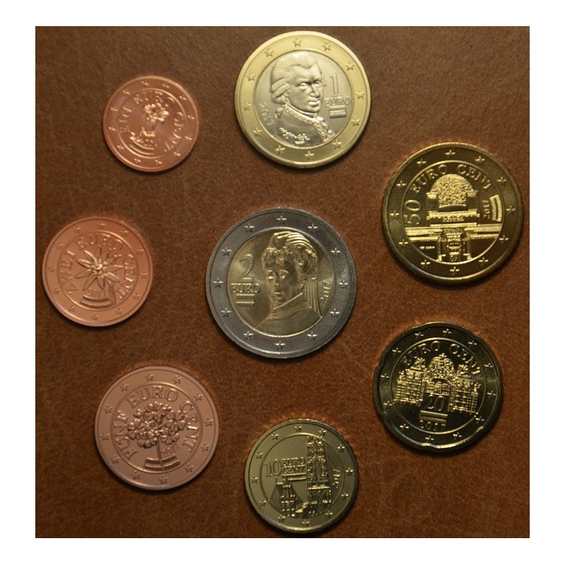 Euromince mince Sada 8 rakúskych mincí 2017 (UNC)