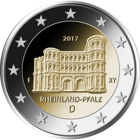 euroerme érme 2 Euro Németország 2017 \\"D\\" Porta Nigra (UNC)