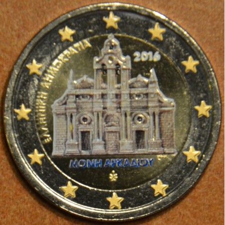 euroerme érme 2 Euro Görögország 2016 - Az Arkadi kolostor (színeze...
