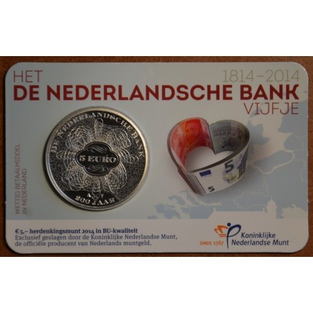eurocoin eurocoins 5 Euro Netherlands 2014 - 200 years of the bank ...