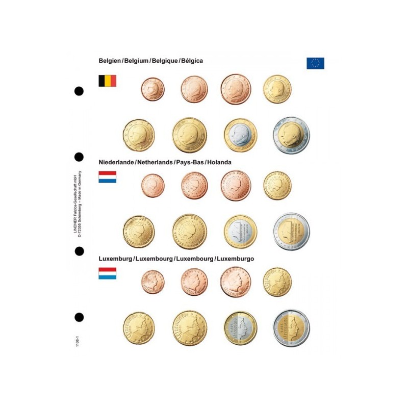 Euromince mince Sady Belgicko, Holandsko, Luxembursko do Lindner al...