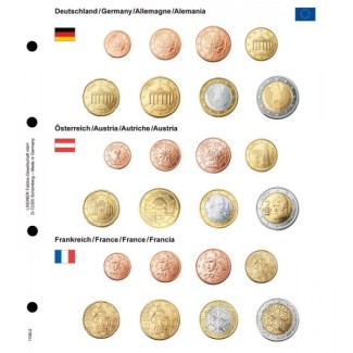 Euromince mince Sady Nemecko, Rakúsko, Francúzsko do Lindner albumu
