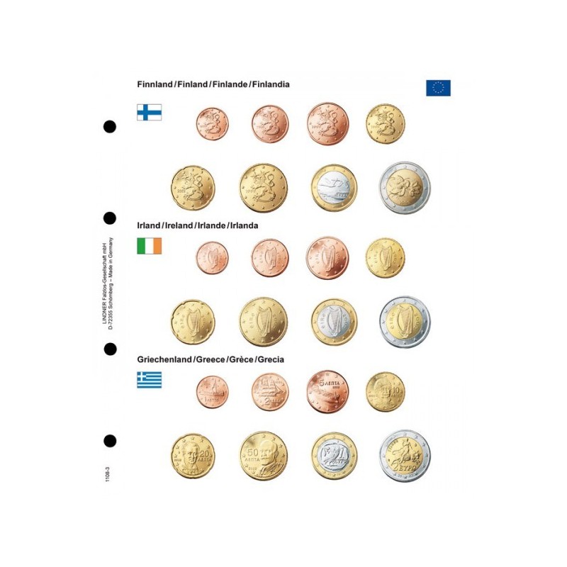 eurocoin eurocoins Finland, Ireland, Greece page into Lindner album