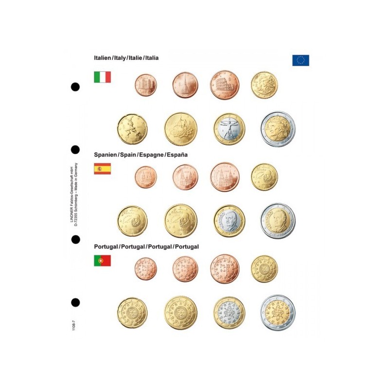eurocoin eurocoins Italy, Spain, Portugal page into Lindner album