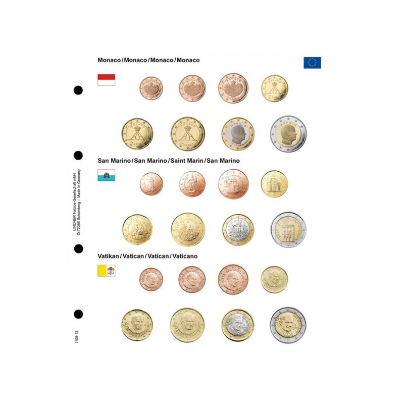 eurocoin eurocoins Monaco, San Marino, Vatican page into Lindner album