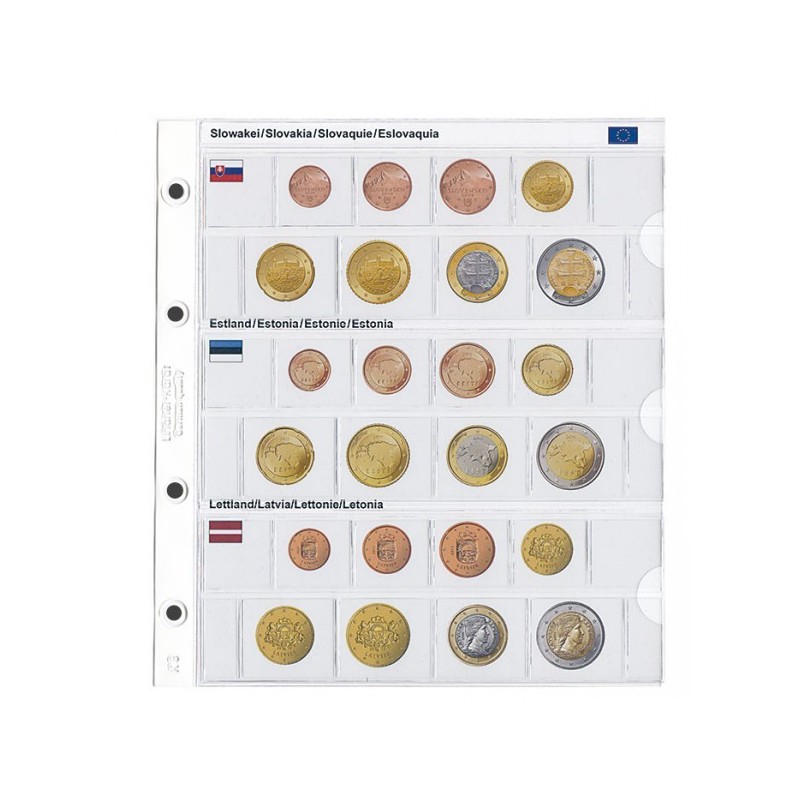 Euromince mince Sady Slovensko, Estónsko, Lotyšsko do Lindner albumu
