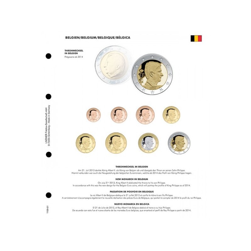 eurocoin eurocoins New King of Belgium 2014 - page into Lindner album