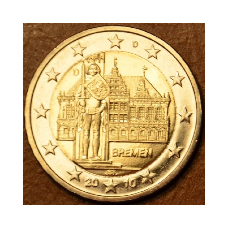 Euromince mince 2 Euro Nemecko 2010 \\"D\\" Bremen: Brémska radnica...