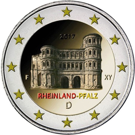 Euromince mince 2 Euro Nemecko 2017 - Porýnie-Falcko: Porta Nigra (...